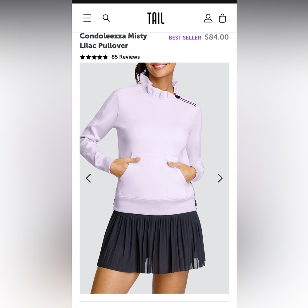TAIL Activewear Condoleeza Misty Pullover - PINK - Medium